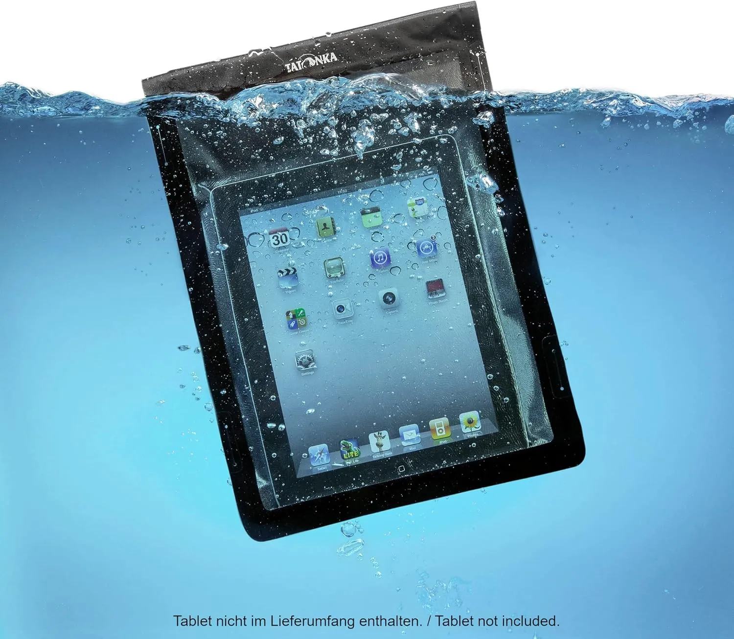 Tatonka WP Dry Bag (A6 / A4) - Waterproof Tablet/Mobile Phone Case with Viewing Window for Operating Touch Displays - Waterproof According to IPX7 Standard - A4 or A6 Format, Black (A4), A4 (37,5 x