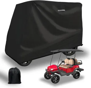 Tecoom 2/4 Passenger Golf Cart Cover Fits for Yamaha EZGO Club Car, 300D Waterproof Durable Oxford Fabric with Zipper Doors/Windproof Buckle, All Weather Outdoor Heavy Duty Rain Enclosure Universal