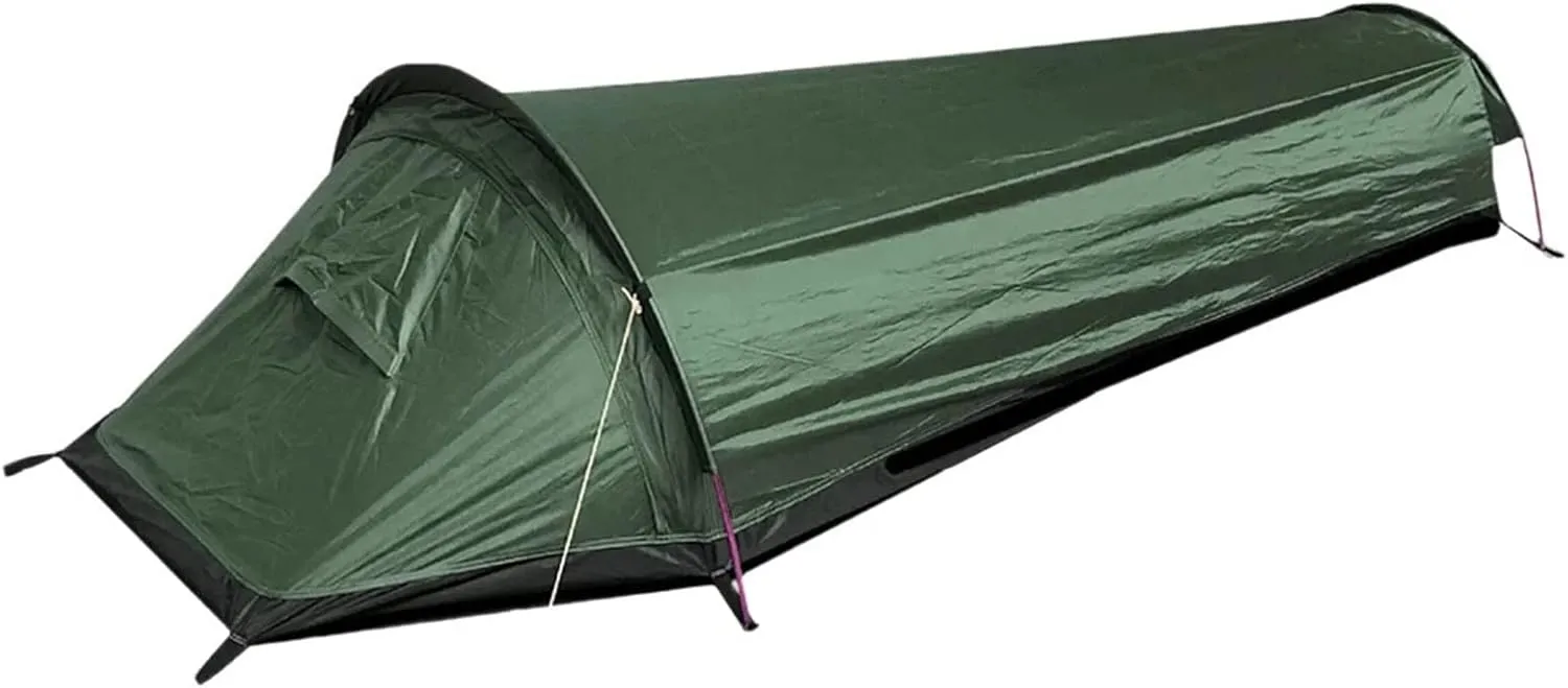 Tents Camping Ultralight Tent, Travel Backpack Single Tent, Army Green Tent Waterproof Sleeping Bag