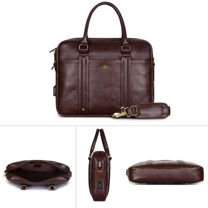 THE CLOWNFISH Supreme Laptop Messenger Bag for 14 inch laptops - Dark Brown
