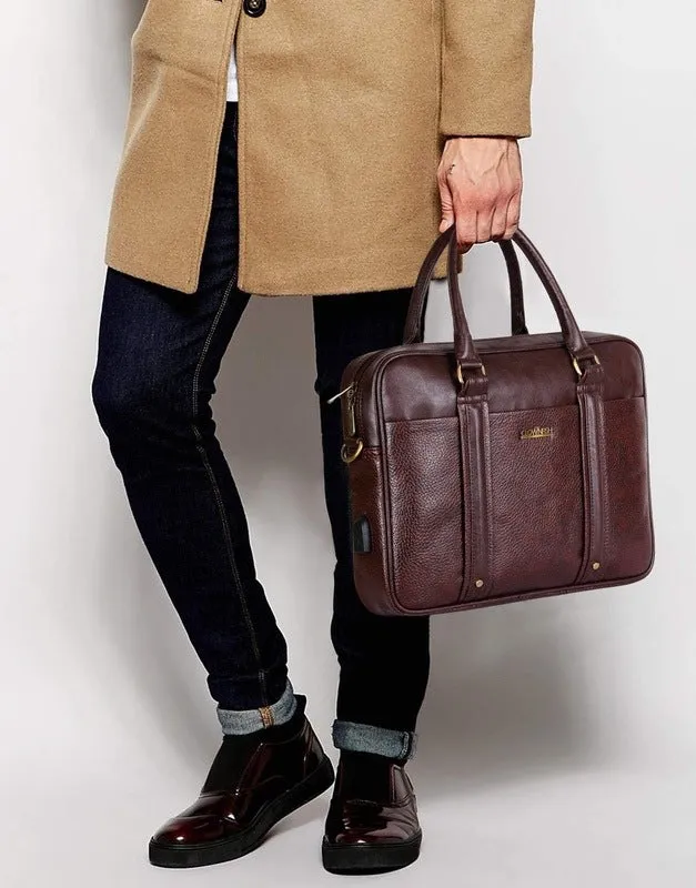 THE CLOWNFISH Supreme Laptop Messenger Bag for 14 inch laptops - Dark Brown