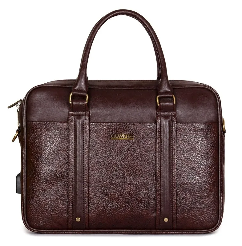 THE CLOWNFISH Supreme Laptop Messenger Bag for 14 inch laptops - Dark Brown