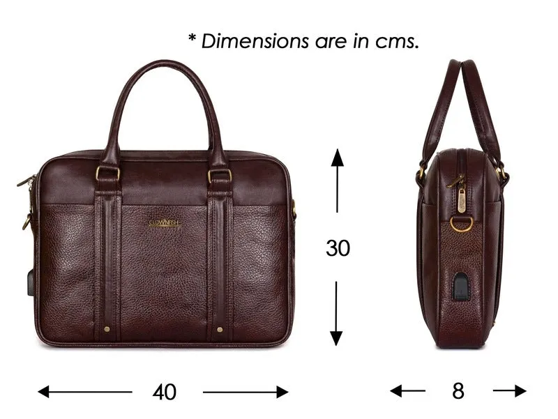 THE CLOWNFISH Supreme Laptop Messenger Bag for 14 inch laptops - Dark Brown
