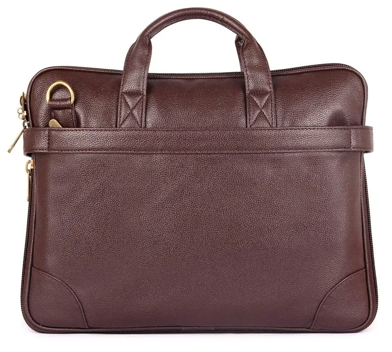 THE CLOWNFISH TCFLBFL-RS156HIC33 Laptop Bag - Stylish, Premium Leatherette | Slim Cushion for 15.6 Inch Laptops | Hickory