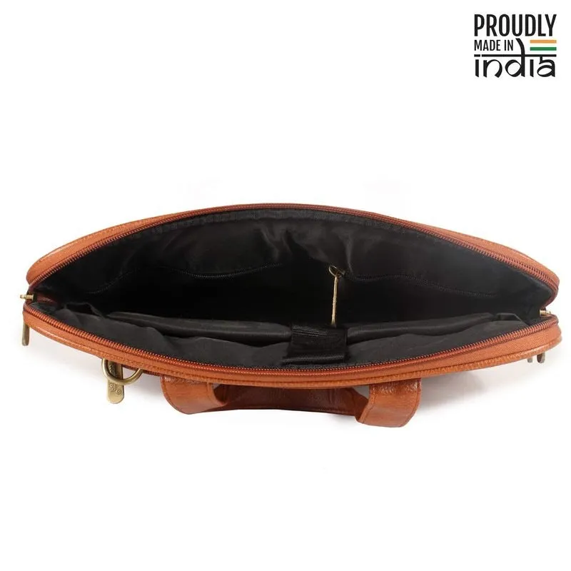 THE CLOWNFISH Triton Faux Leather Messenger Bag - Expandable, Comfortable | 12 inch | Black
