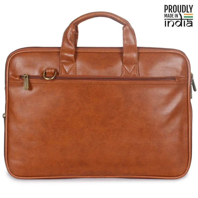 THE CLOWNFISH Triton Faux Leather Messenger Bag - Expandable, Comfortable | 12 inch | Black