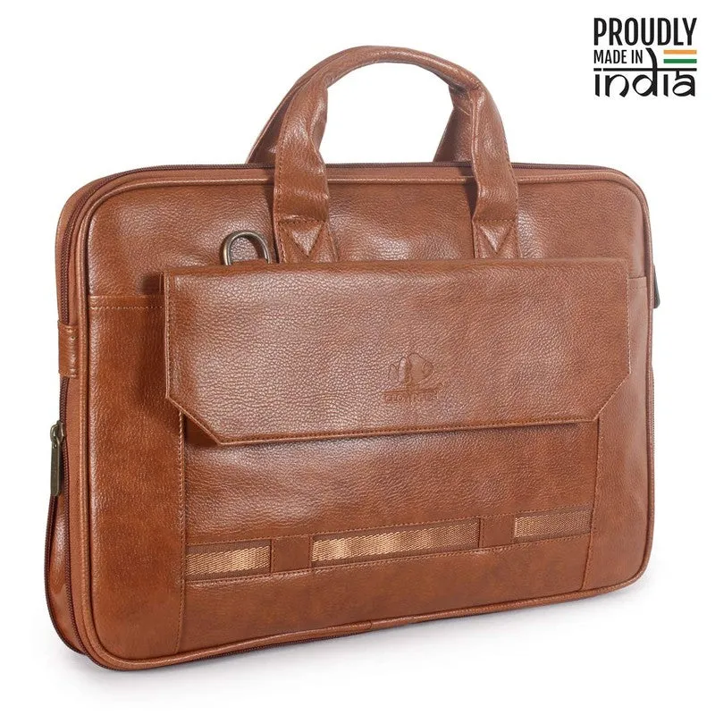 THE CLOWNFISH Triton Faux Leather Messenger Bag - Expandable, Comfortable | 12 inch | Black