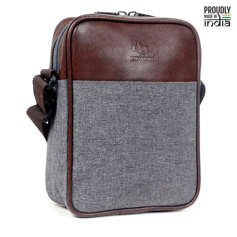 THE CLOWNFISH Unisex Amalia Sling Bag - Water Resistant, Adjustable Strap | 2.5L | Grey