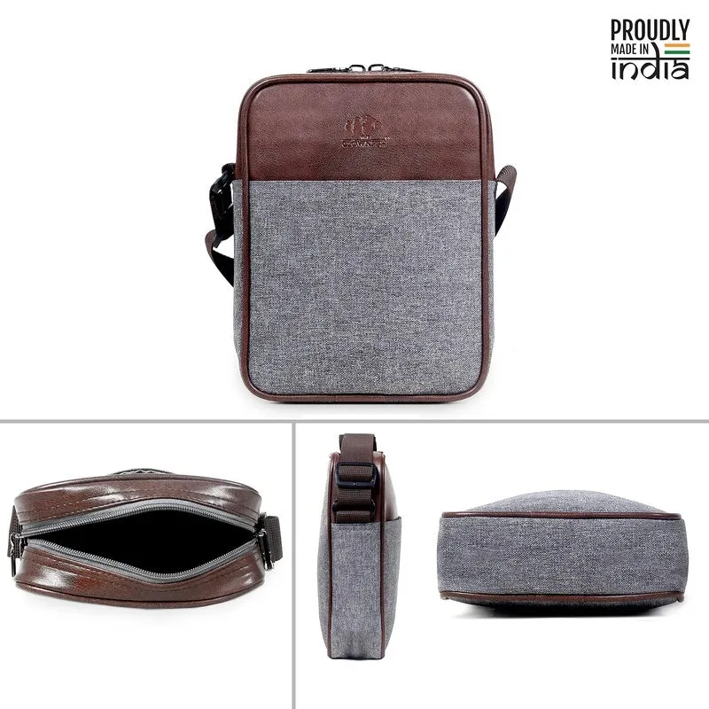 THE CLOWNFISH Unisex Amalia Sling Bag - Water Resistant, Adjustable Strap | 2.5L | Grey