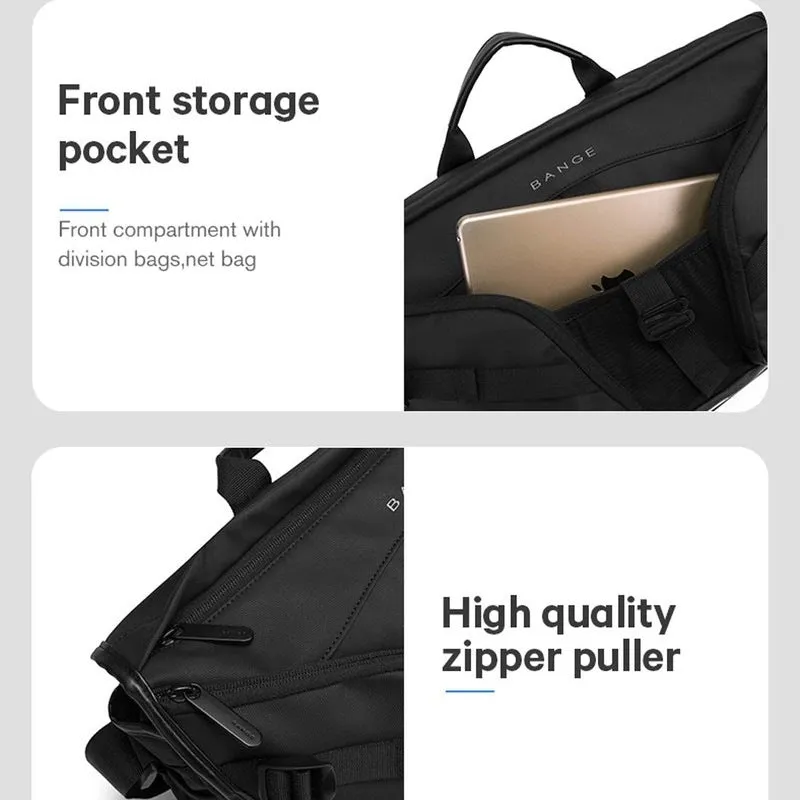 THE CLOWNFISH Water Resistant TPU Laptop Messenger Bag | Adjustable Shoulder Strap | 15.6 inch | Black