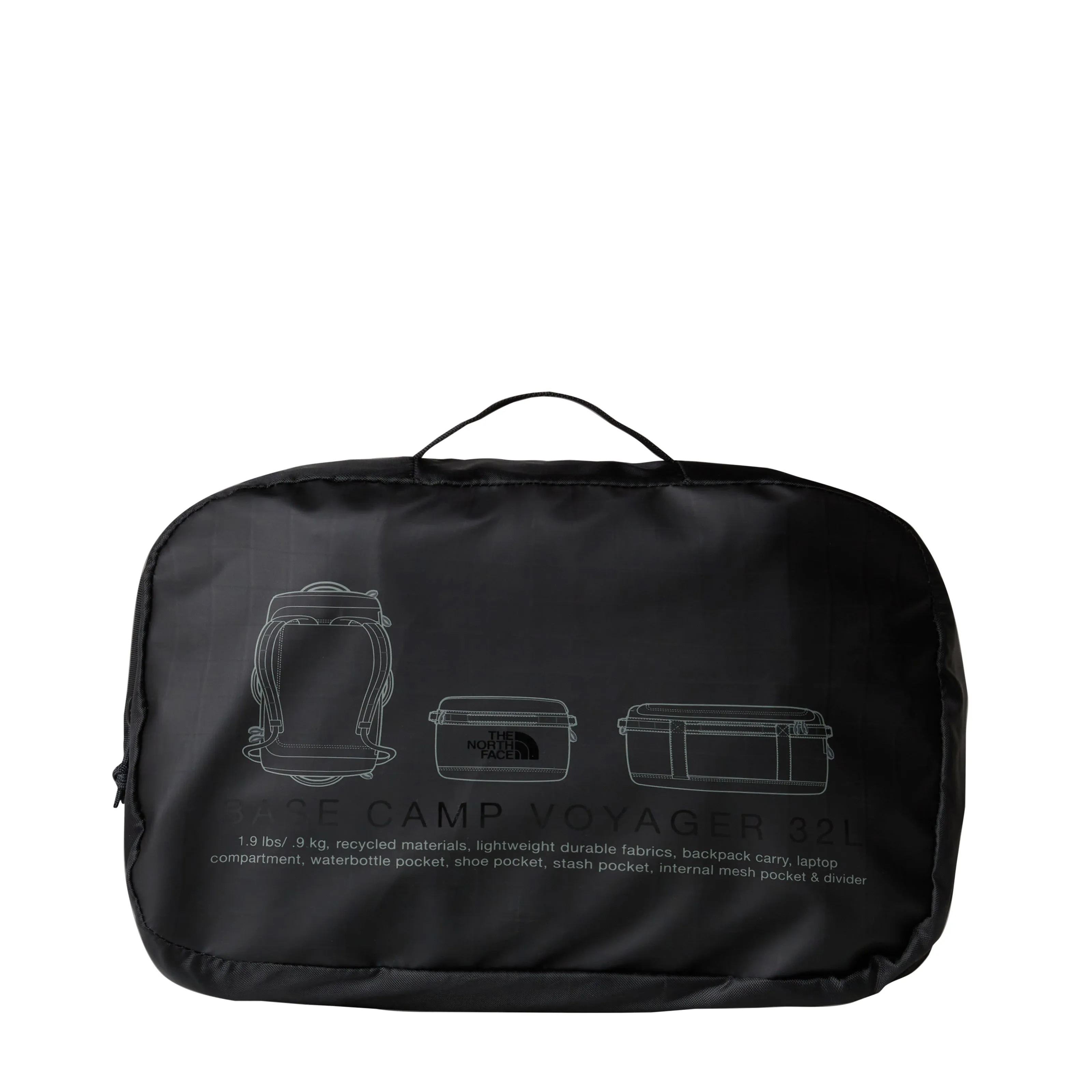 The North Face Base Camp VOYAGER Duffel 32L | TNF Black-Asphalt Grey