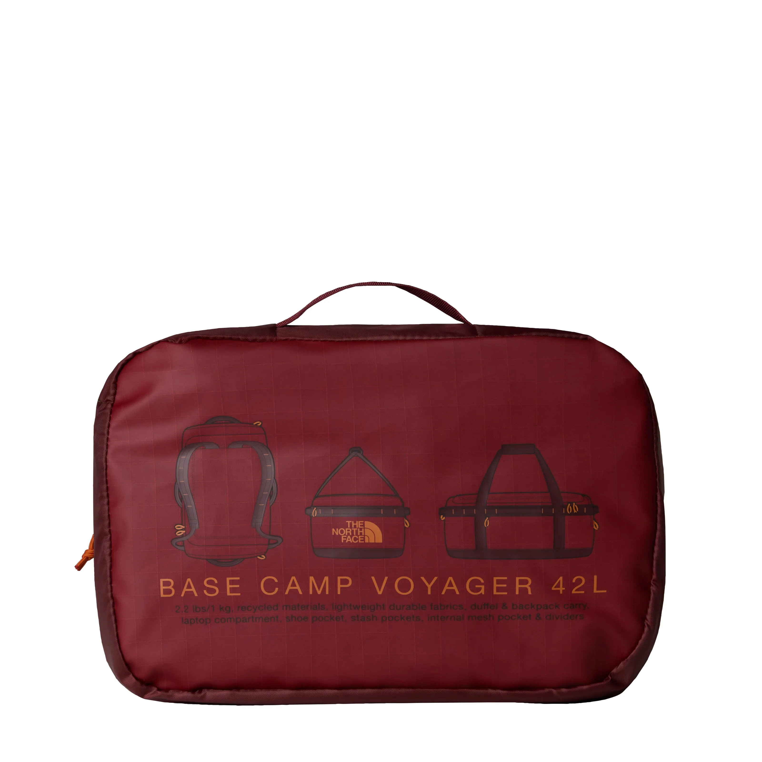 The North Face Base Camp VOYAGER Duffel 42L | Sumac-Iron Bronze