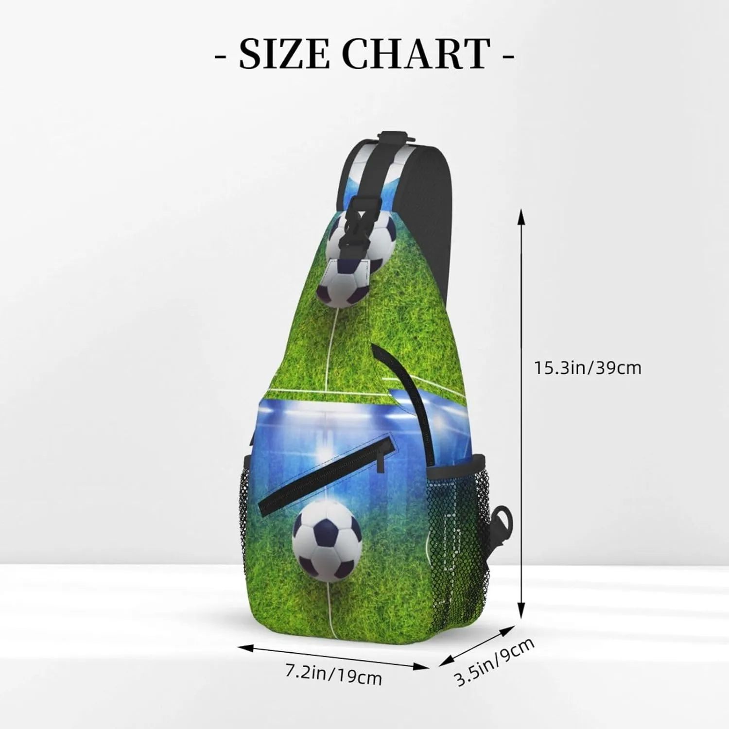 The Soccer Ball Is Placed In The Center Line Of The Field Chest Sling Bag Crossbody Shoulder Backpack Bag Gym Cycling Travel Hiking Daypack Cross Bag