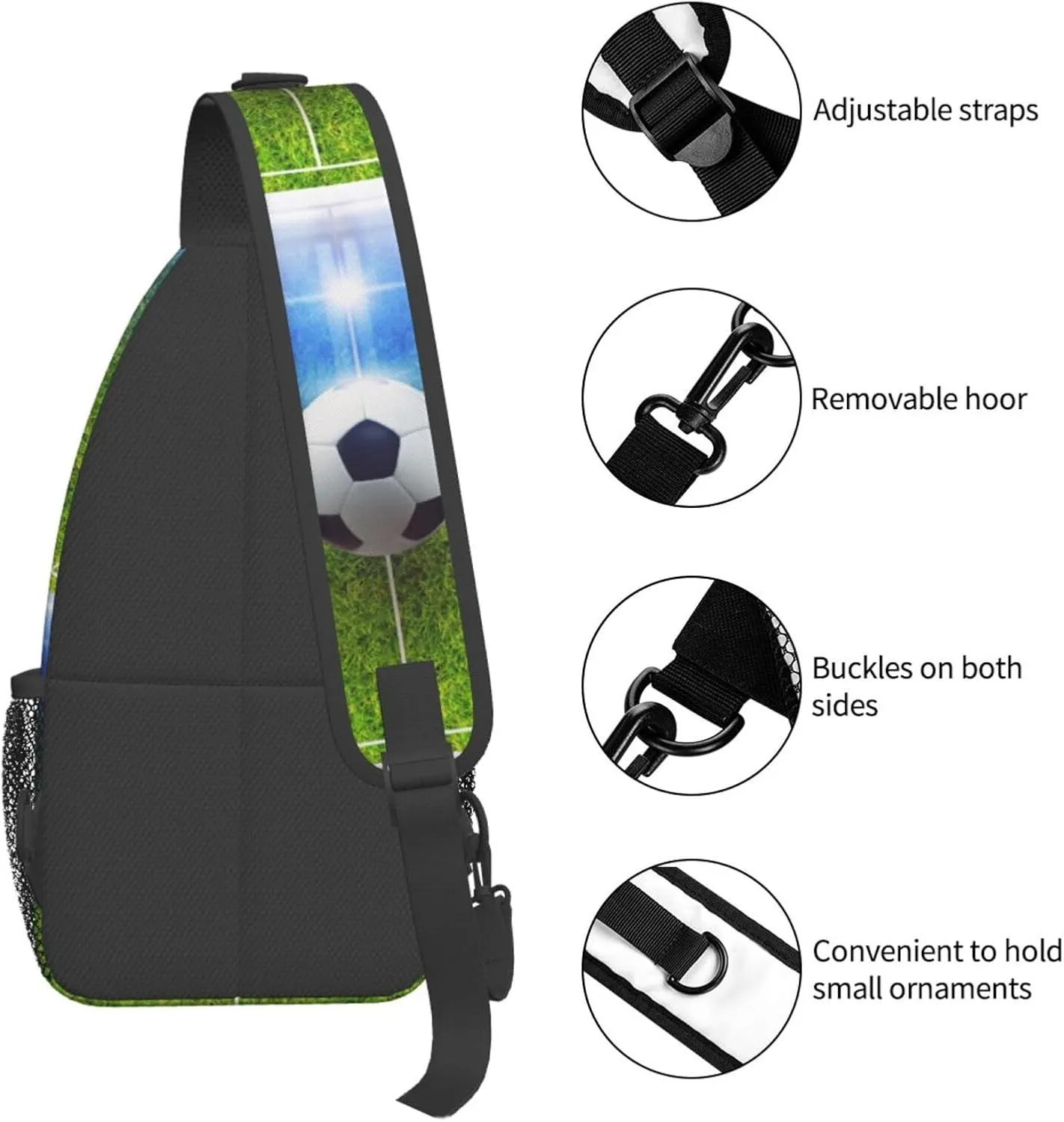 The Soccer Ball Is Placed In The Center Line Of The Field Chest Sling Bag Crossbody Shoulder Backpack Bag Gym Cycling Travel Hiking Daypack Cross Bag