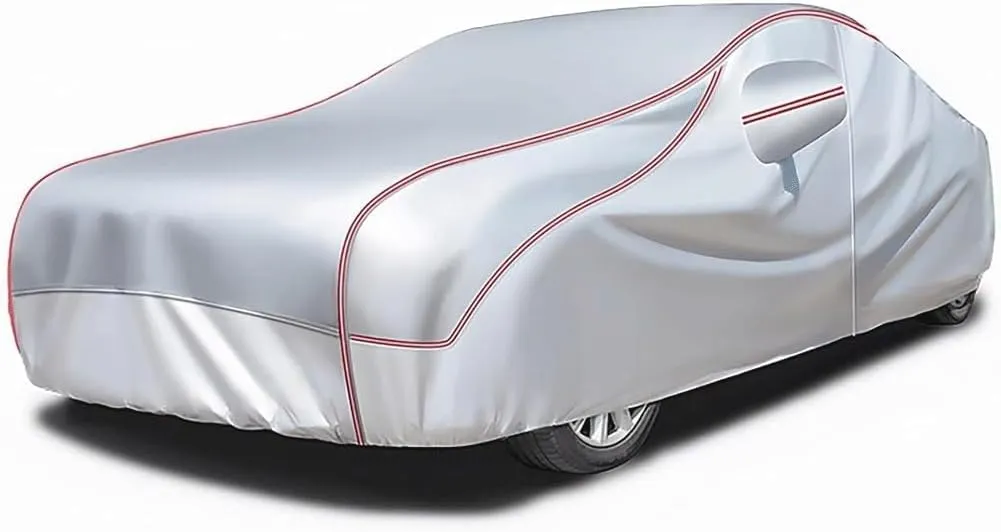 Thickened Car Cover Waterproof for Ligier X-Too,Hail Protector Auto Covers All Weather Protection with Cotton Lining Outdoor Car Tarpaulin Scratch-Proof Windproof(Silver)
