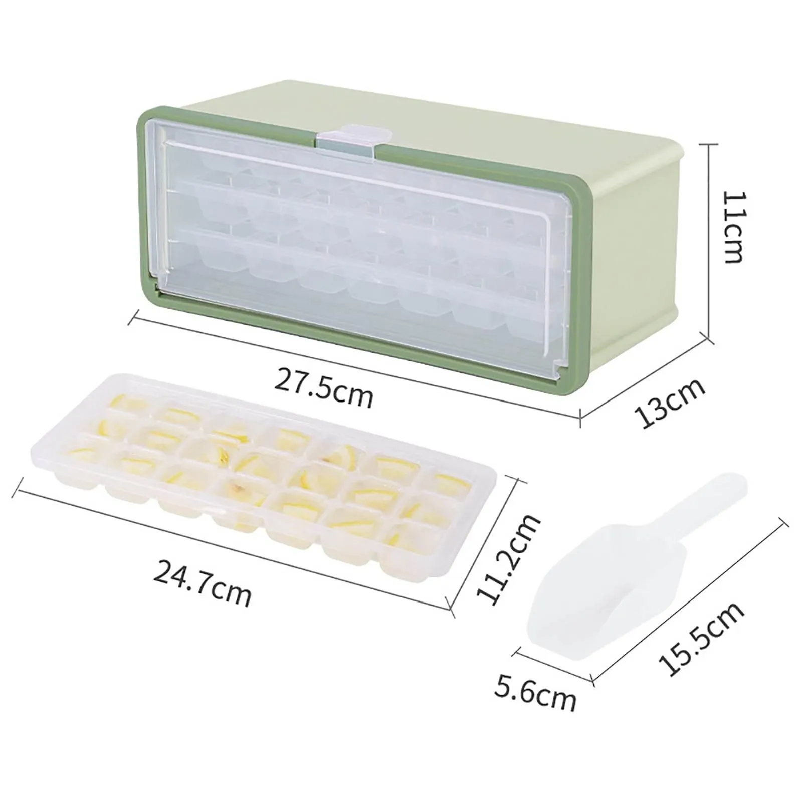 Three-Layer Ice Cube Tray - Multi-Compartment Ice Maker