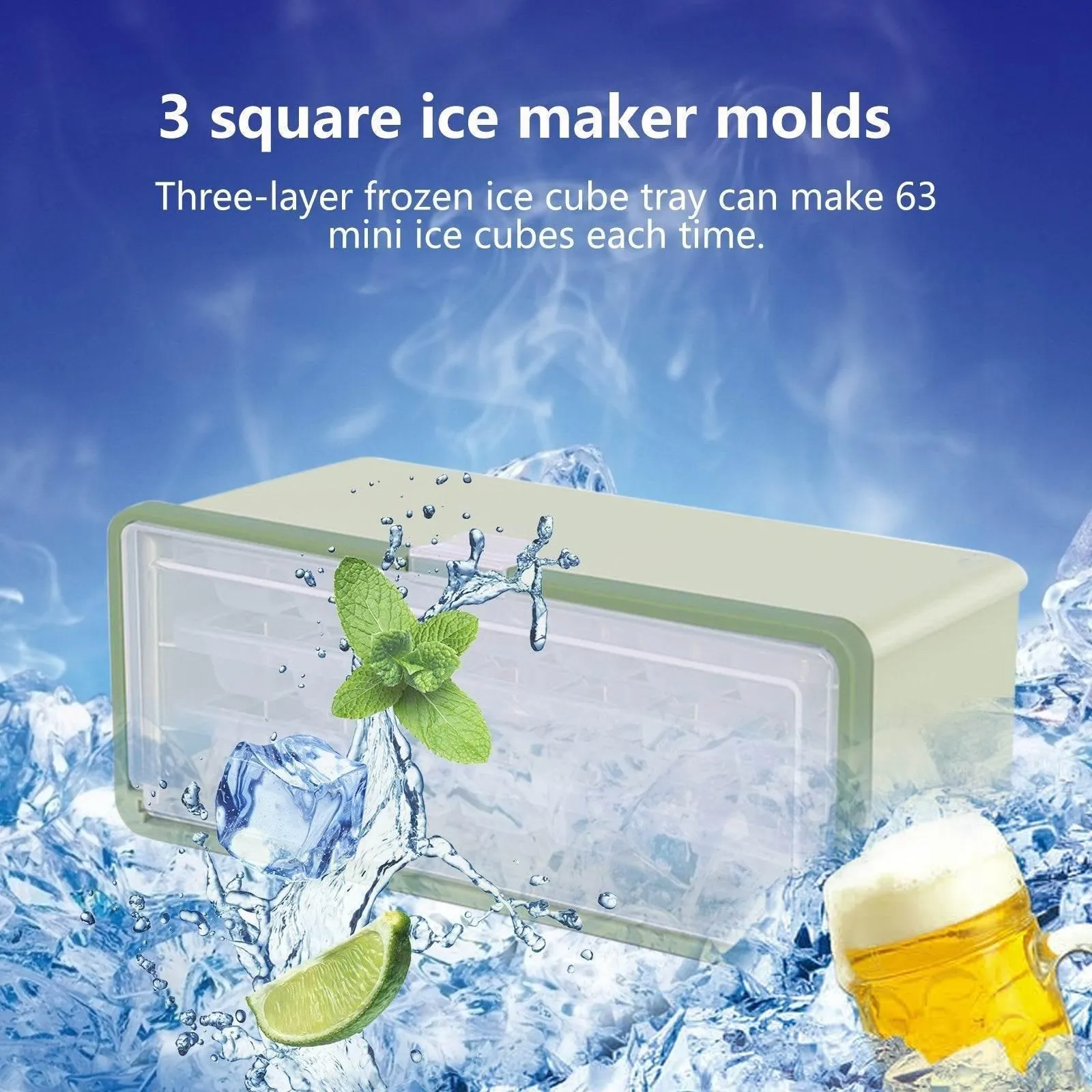 Three-Layer Ice Cube Tray - Multi-Compartment Ice Maker