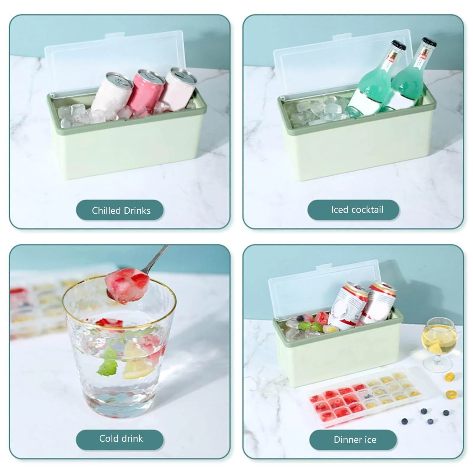 Three-Layer Ice Cube Tray - Multi-Compartment Ice Maker