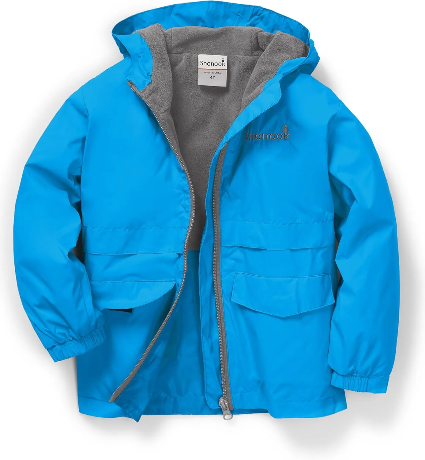Toddler Rain Jacket - Microfleece Lined Kids Rain Jacket - Girls Rain Jacket - Boys Rain Jacket - Toddler Rain Coat