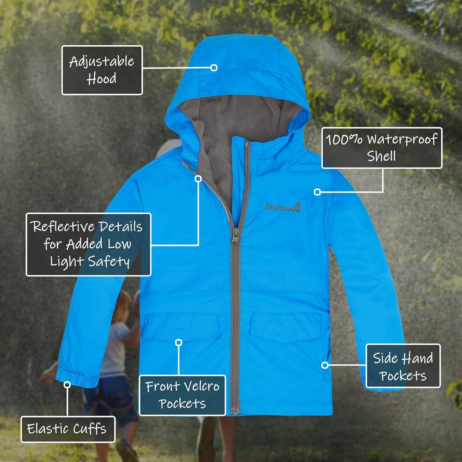 Toddler Rain Jacket - Microfleece Lined Kids Rain Jacket - Girls Rain Jacket - Boys Rain Jacket - Toddler Rain Coat