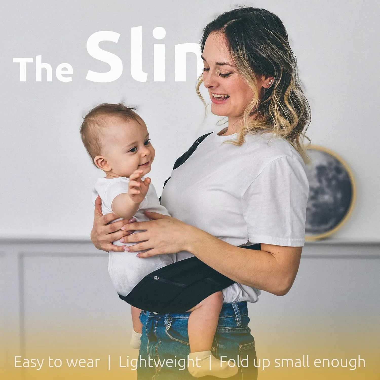 Toddler Sling, Ergonomic Baby Sling Carrier with Adjustable Strap, Soft Padding & Non-Slip Hip Seat, Perfect for Infant and Toddler(7-44 lbs), Premium Cotton (Black)