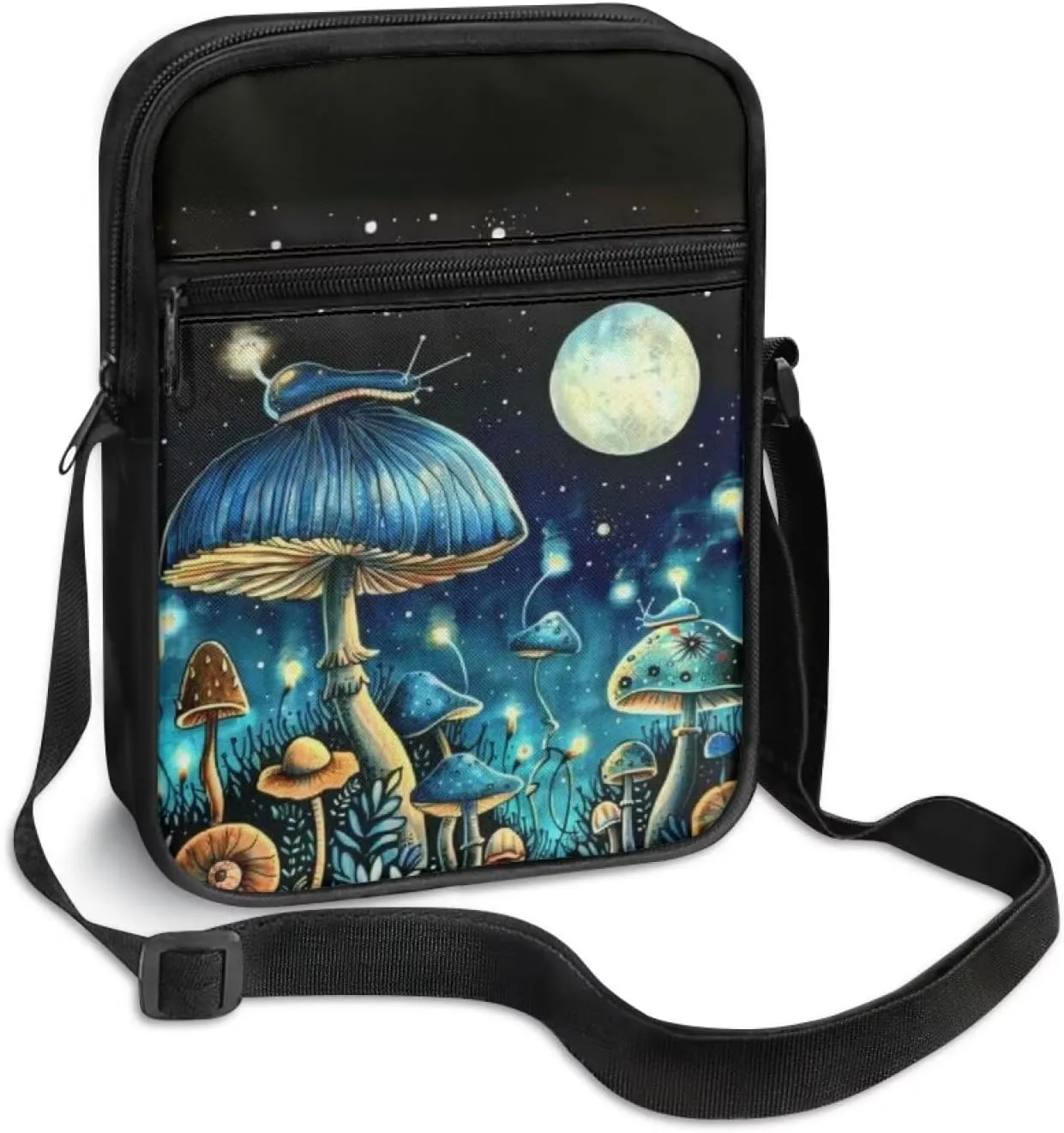 TODIYADDU Trendy Messenger Bag for Women Men Mini Shoulder Bag with Front Pocket Sling Purse Chest Bag for Small Items Gifts