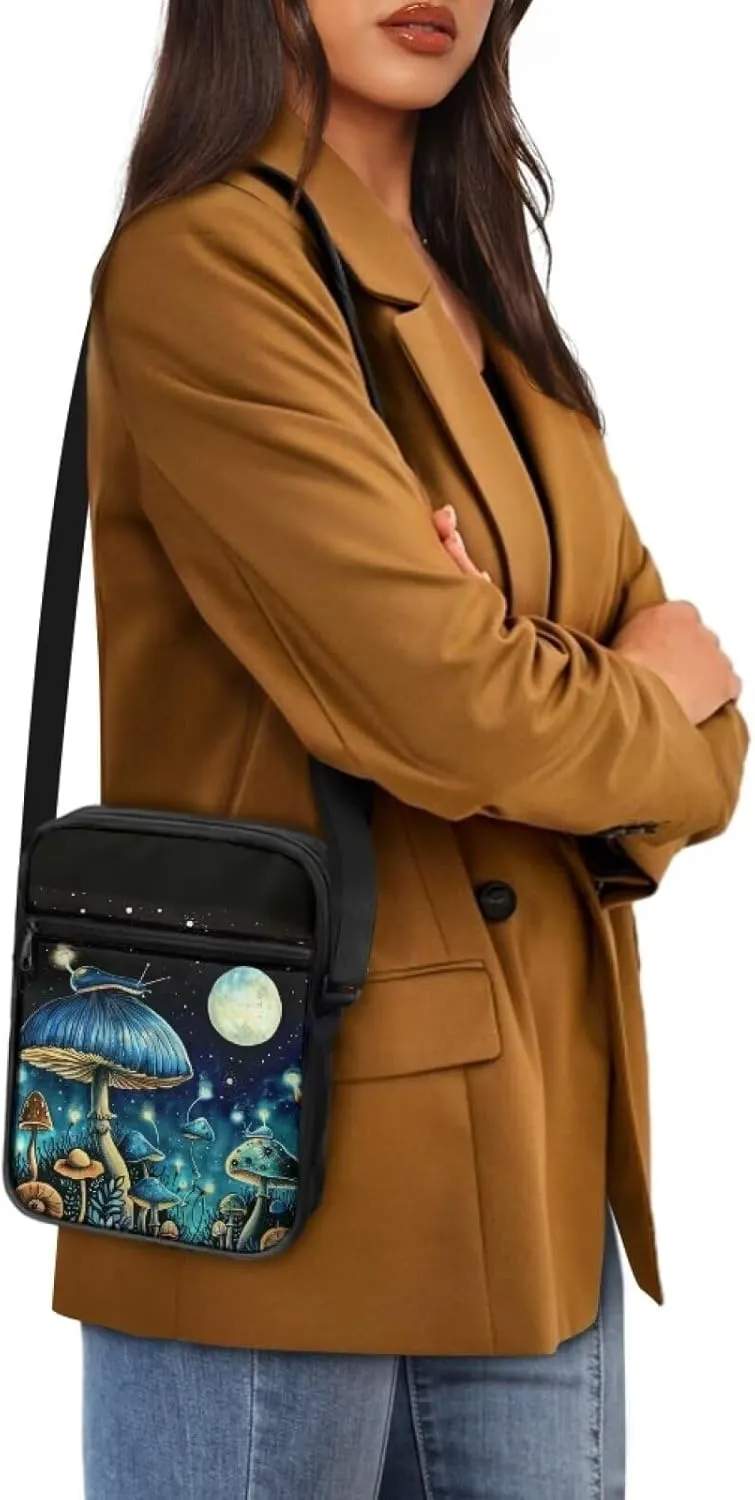 TODIYADDU Trendy Messenger Bag for Women Men Mini Shoulder Bag with Front Pocket Sling Purse Chest Bag for Small Items Gifts