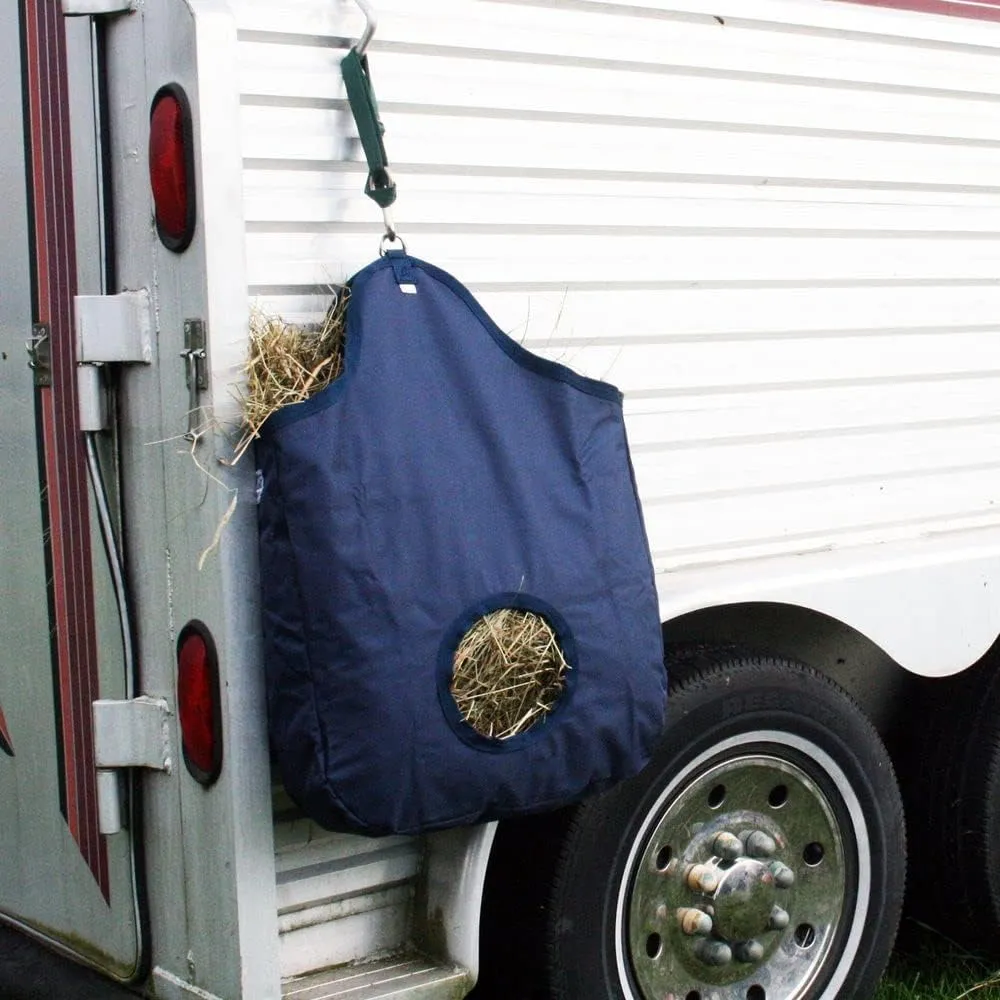 Tough Tote Hay Bag for Horses | Color Navy | Minimizes Waste and Spillage | Exceptional Durability | Easy Load Design | Customizable for Awards | Holds 2 Large Hay Flakes