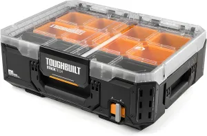 ToughBuilt Heavy Duty Storage Organizer, Portable Tool Box Case, StackTech, Black