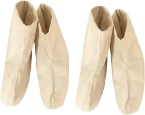 Toyvian Lace Up Rain Boots Foot Cover Cotton Cloth Inner Cover for Sweat Absorbent Protection Beige Double Layer