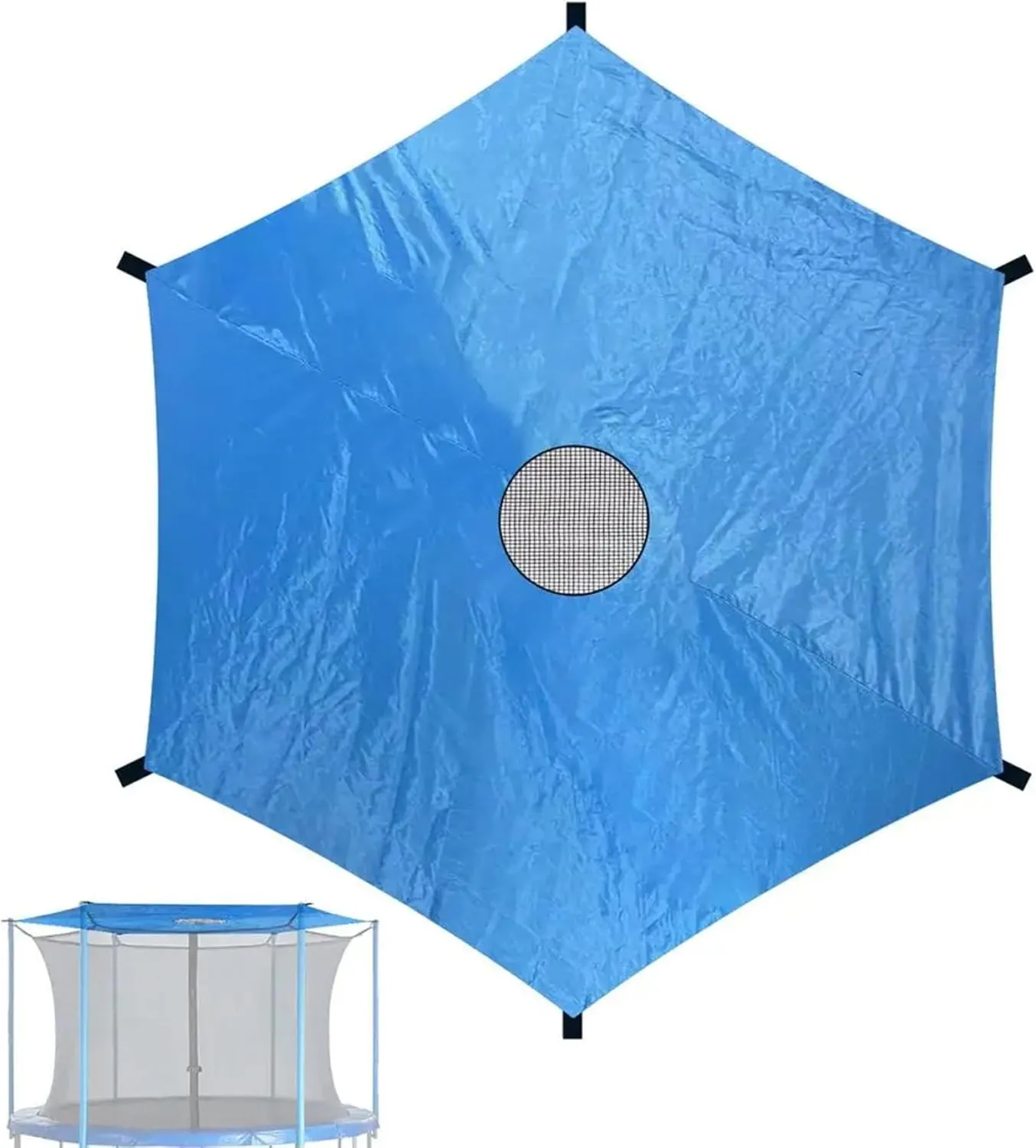 Trampoline Tent Cover Trampoline Cover Fit for 14ft with 6 Poles, Anti-UV Oxford Cloth Trampoline Shade Cover with Mesh Skylight, Easy to Install Trampoline Canopy for Outdoor Backyard Play