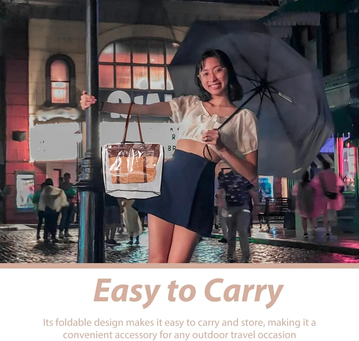 Transparent Hand Bag Cover Hand Tote Rain Shield Tote Supply Tote Bag Raincoat Rain-Proof Handbag Cover
