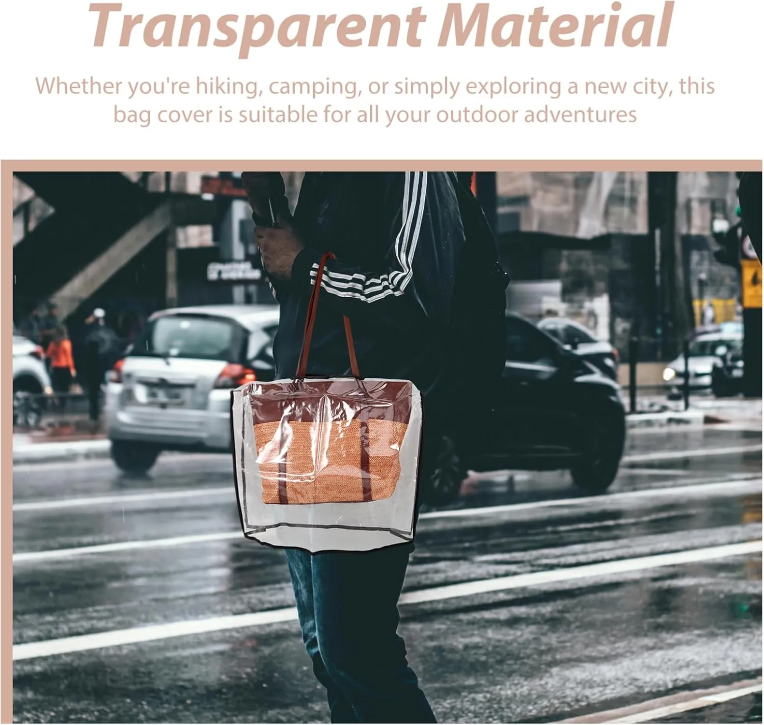 Transparent Hand Bag Cover Hand Tote Rain Shield Tote Supply Tote Bag Raincoat Rain-Proof Handbag Cover