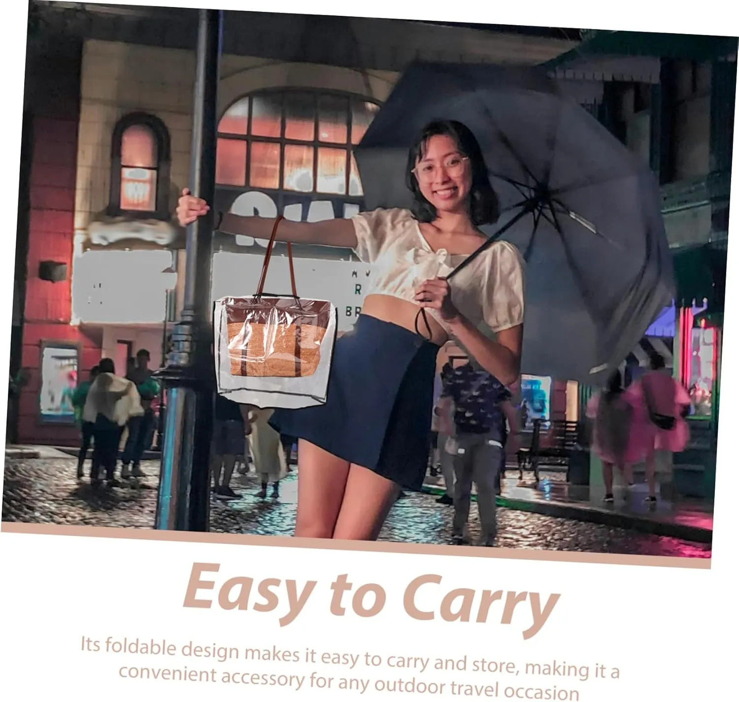 Transparent Purse Rain Cover Hand Bad Rain Shield Travel Bag Handbag Dust Covers Large Tote Bag able Bag