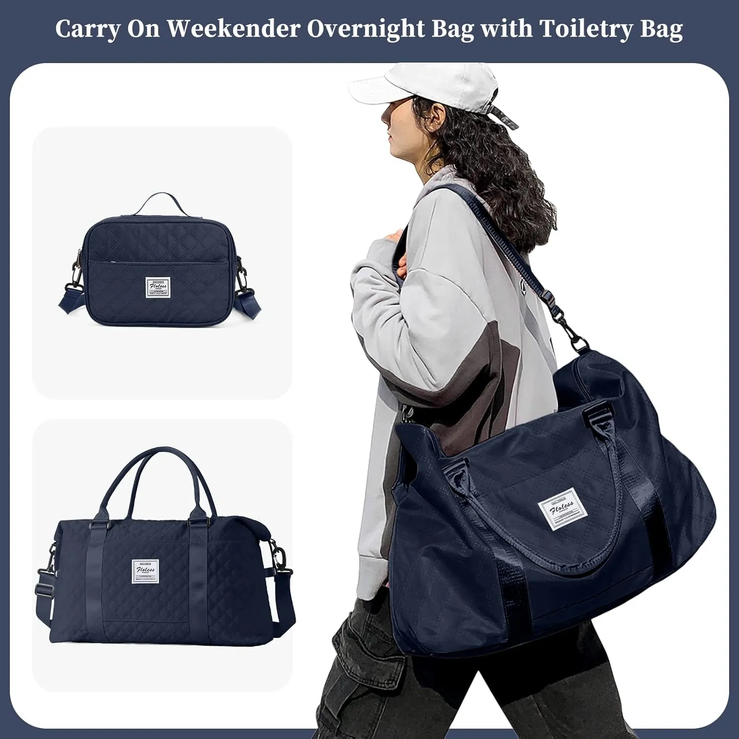 Travel Bag for Women, Overnight Duffel Weekender Bag with Toiletry Bag,Gym Bag with Wet Pocket,Personal Item Carry On Bag