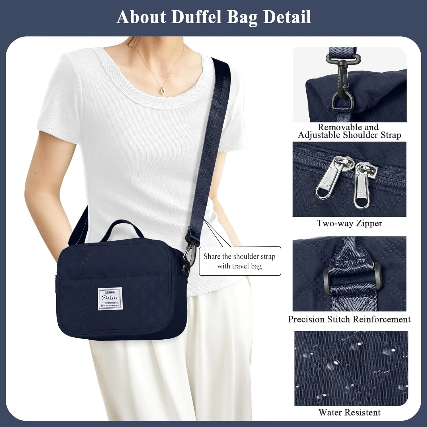 Travel Bag for Women, Overnight Duffel Weekender Bag with Toiletry Bag,Gym Bag with Wet Pocket,Personal Item Carry On Bag