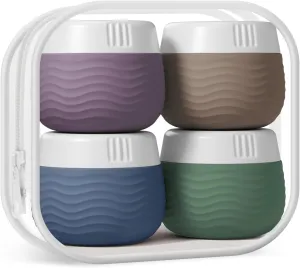 Travel Containers for Toiletries, Silicone Cream Jars, TSA Approved Travel Size Containers, Leak-proof Travel Essentials/Accessories with Lid for Cosmetic Face Body Cream(4 Pack)