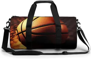 Travel Duffel Bag for Men And Women,Basketball Background Waterproof Sports Fitness Bag Portable Travel Duffel Bag