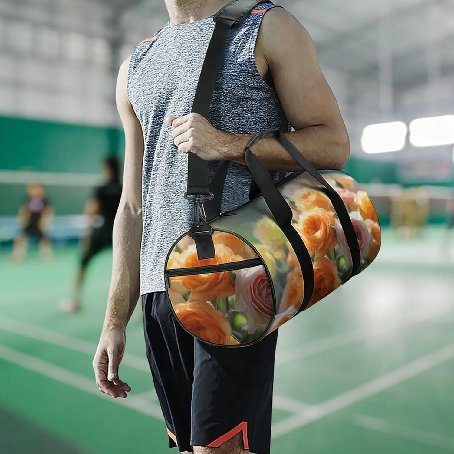 Travel Duffel Bag for Men And Women,Beautiful Rose Bouquet Waterproof Sports Fitness Bag Portable Travel Duffel Bag