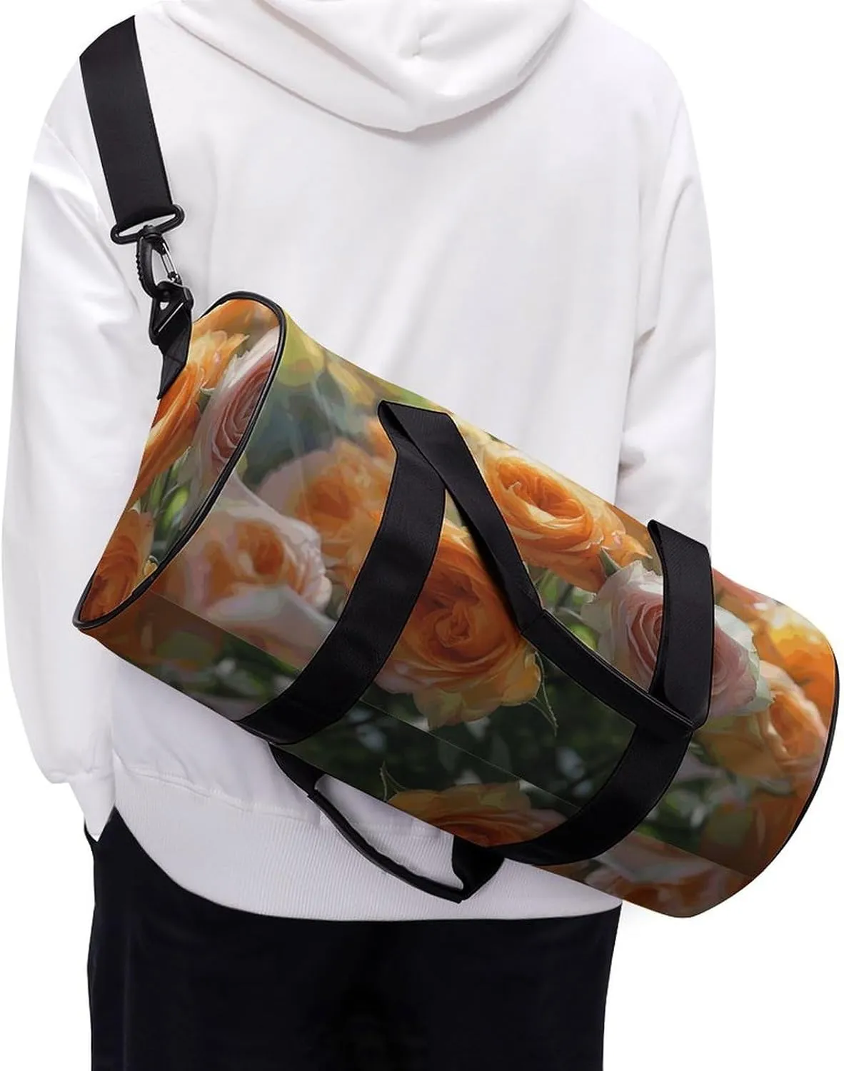 Travel Duffel Bag for Men And Women,Beautiful Rose Bouquet Waterproof Sports Fitness Bag Portable Travel Duffel Bag