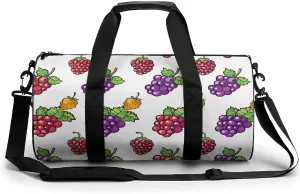 Travel Duffel Bag for Men And Women,Berries in Cartoon Style Waterproof Sports Fitness Bag Portable Travel Duffel Bag