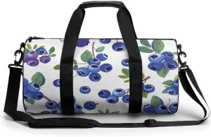 Travel Duffel Bag for Men And Women,Blueberries with Leaves Waterproof Sports Fitness Bag Portable Travel Duffel Bag