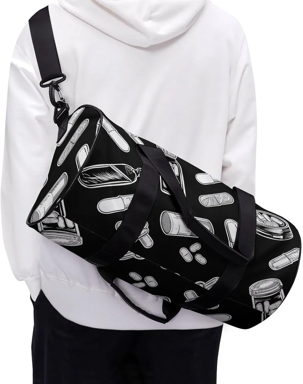 Travel Duffel Bag for Men And Women,Bottles And Plaster Waterproof Sports Fitness Bag Portable Travel Duffel Bag