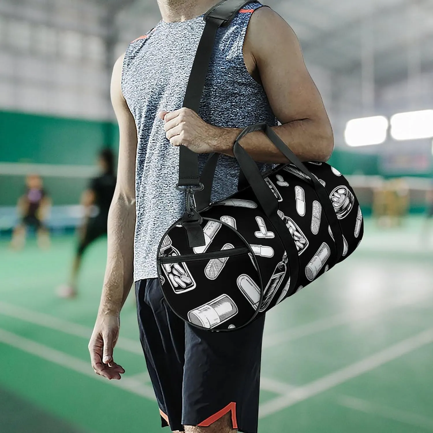 Travel Duffel Bag for Men And Women,Bottles And Plaster Waterproof Sports Fitness Bag Portable Travel Duffel Bag