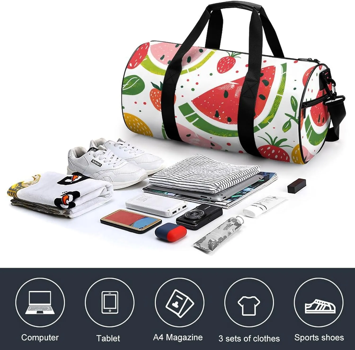 Travel Duffel Bag for Men And Women,Bright Coral Red Waterproof Sports Fitness Bag Portable Travel Duffel Bag