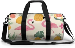 Travel Duffel Bag for Men And Women,Flamingos And Pineapples Waterproof Sports Fitness Bag Portable Travel Duffel Bag