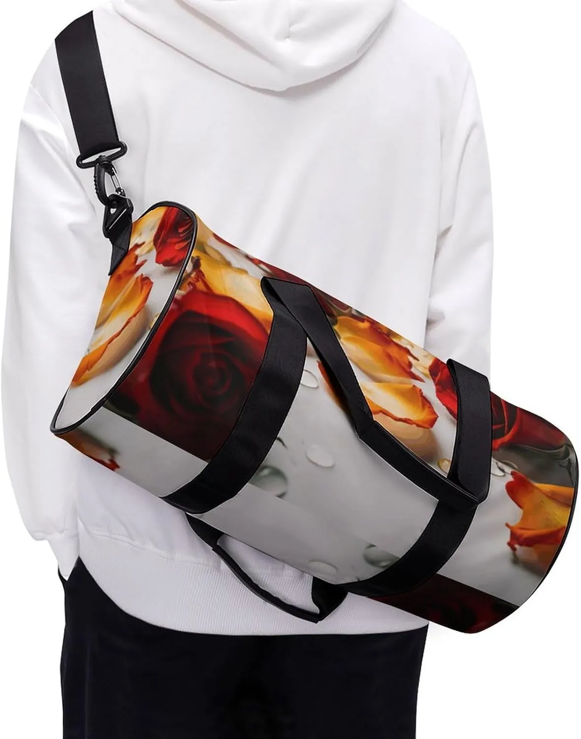 Travel Duffel Bag for Men And Women,Flowers And Petals Waterproof Sports Fitness Bag Portable Travel Duffel Bag