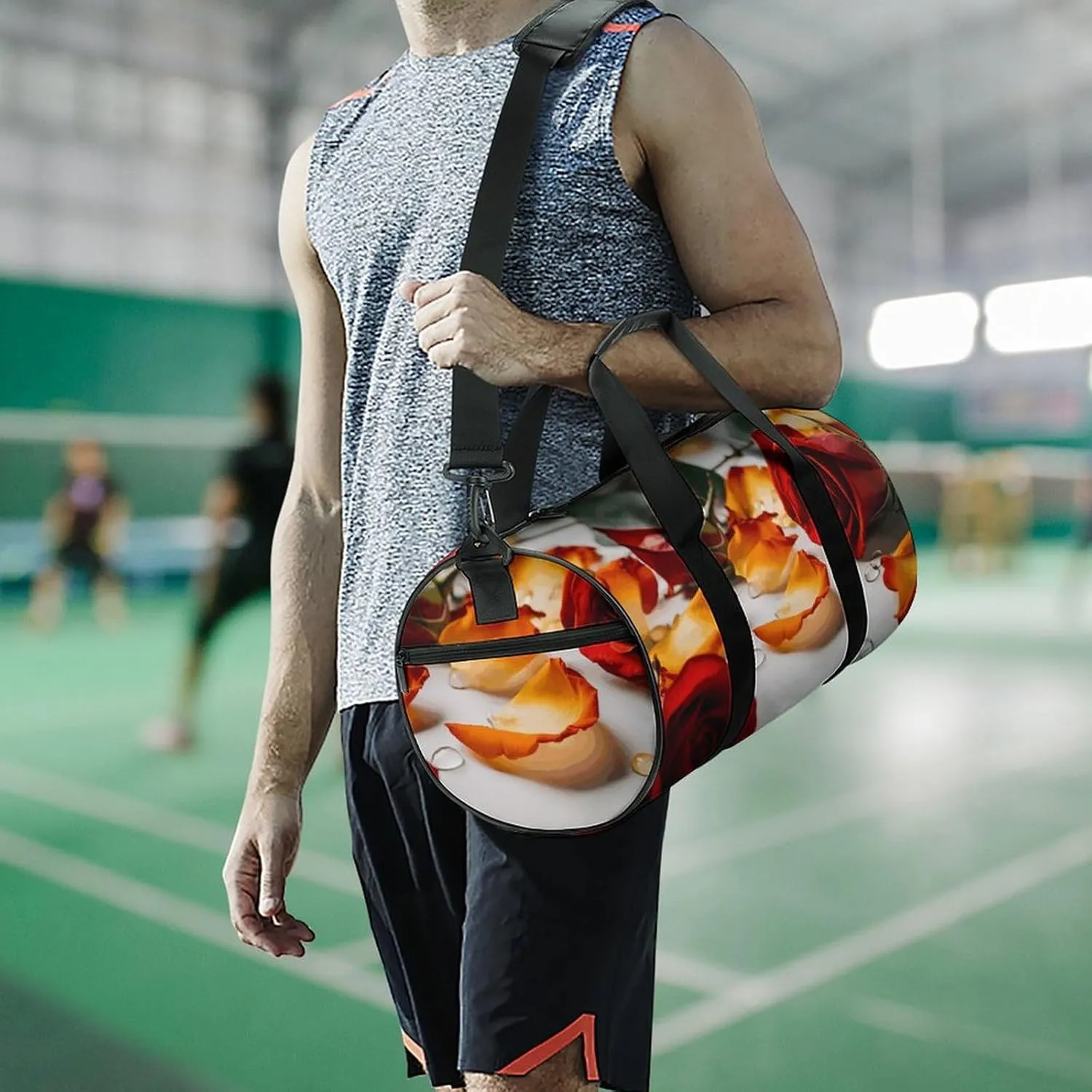 Travel Duffel Bag for Men And Women,Flowers And Petals Waterproof Sports Fitness Bag Portable Travel Duffel Bag