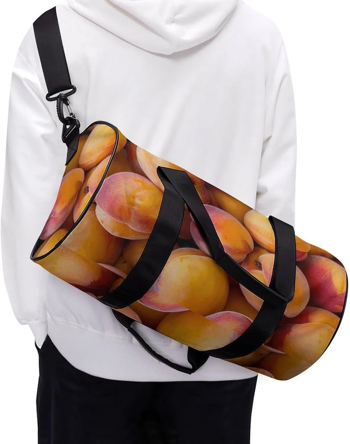 Travel Duffel Bag for Men And Women,Fresh Juicy Apricots Waterproof Sports Fitness Bag Portable Travel Duffel Bag