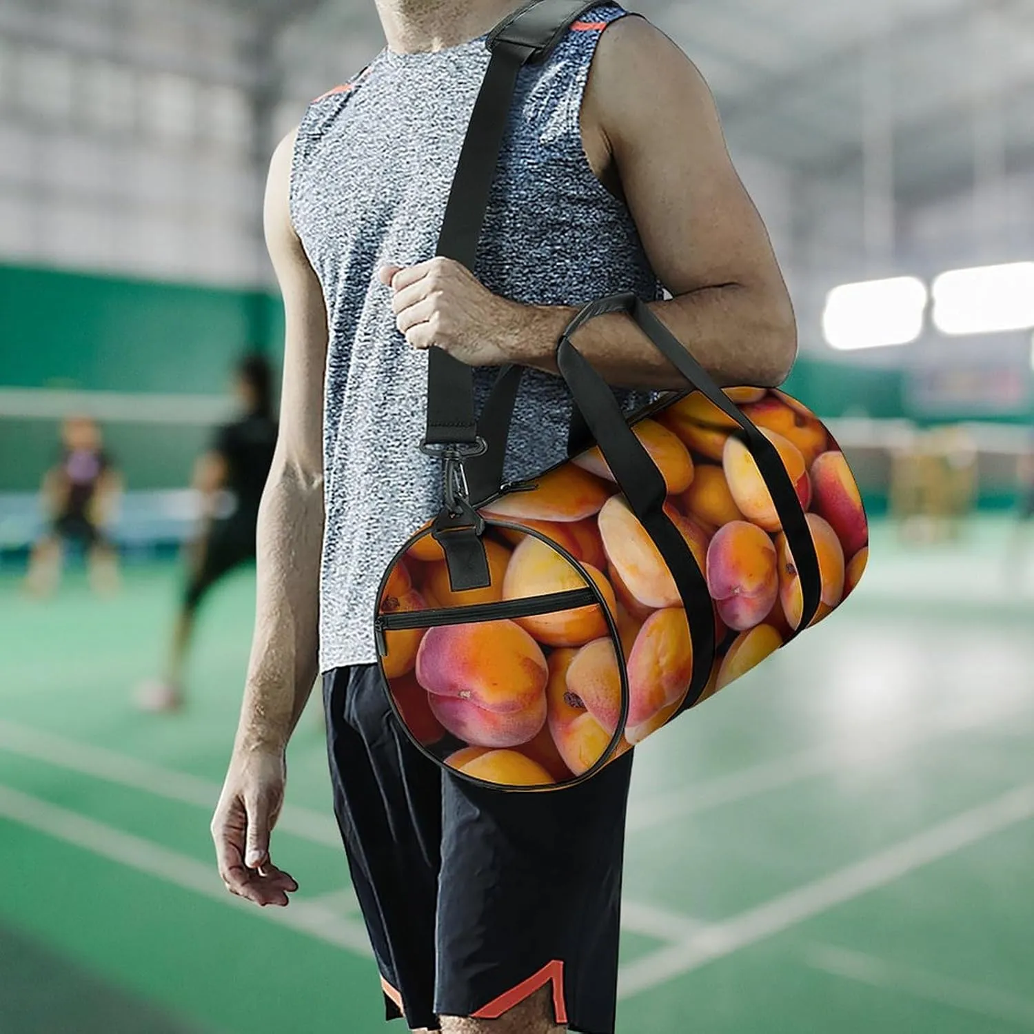Travel Duffel Bag for Men And Women,Fresh Juicy Apricots Waterproof Sports Fitness Bag Portable Travel Duffel Bag